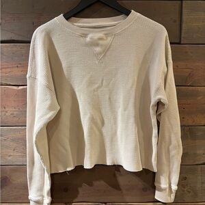 Abercrombie & Fitch Beige Waffle Knit Tee